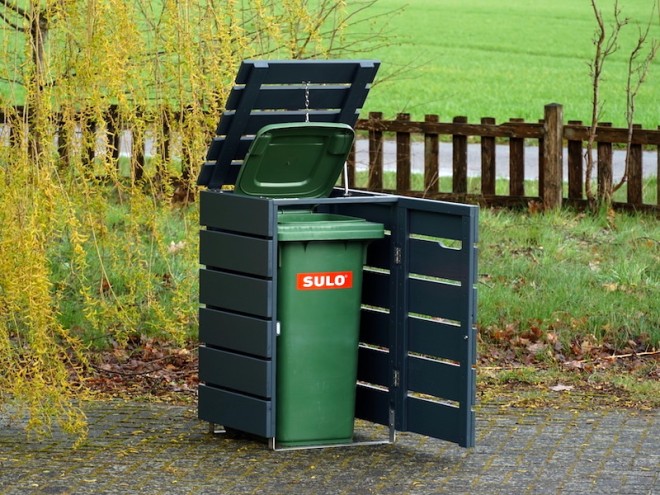 1er Mülltonnenbox 120 Liter - heimisches Holz - Made in Germany