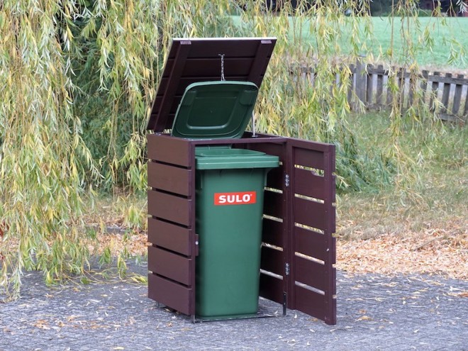 in 1er Made - Germany Holz Liter - heimisches Mülltonnenbox 120