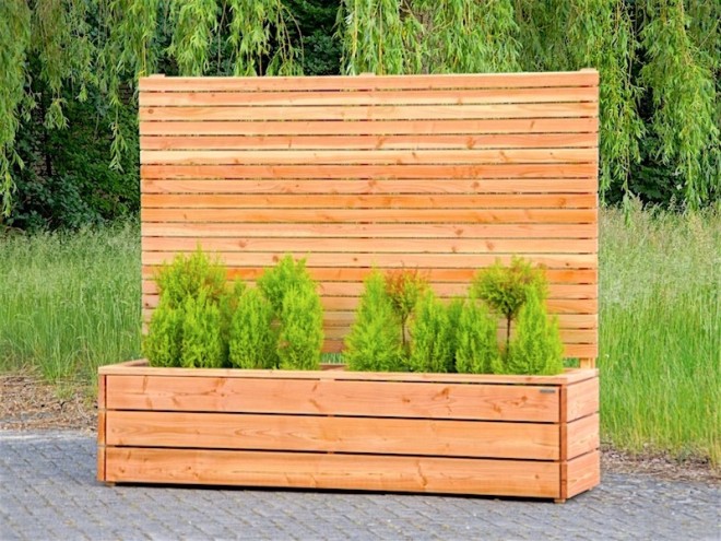 Pflanzkasten mit Rankgitter - heimisches Holz - Made in Germany