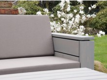 Lounge Sofa 2 Sitzer mit Polstern, Oberfläche: Transparent Grau