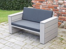 Lounge Sessel XL mit Polstern, Oberfläche: Transparent Grau
