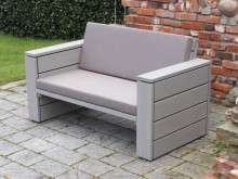 Lounge Sessel XL mit Polstern, Oberfläche: Transparent Grau