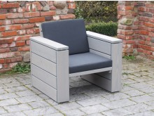 Lounge Sessel mit Polstern, Oberfläche: Transparent Grau