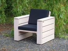 Lounge Sessel mit Polstern, Oberfläche: Transparent Weiß