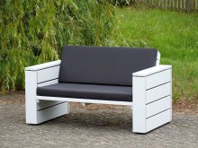 Lounge Sessel XL mit Polstern, Oberfläche: Lichtgrau
