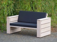 Lounge Sessel XL mit Polstern, Oberfläche: Transparent Weiß