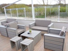Lounge Möbel Set mit Polstern, Oberfläche: Transparent Grau