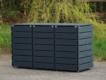 Rückseite 3er Mülltonnenbox / Mülltonnenverkleidung 240 L, Oberfläche: Anthrazit