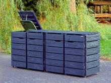 4er Mülltonnenbox / Mülltonnenverkleidung 120 L, Oberfläche: Anthrazit