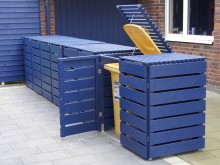3er Mülltonnenbox / Mülltonnenverkleidung 240 L, Oberfläche: Royalblau