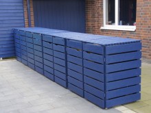4er Mülltonnenbox / Mülltonnenverkleidung 120 L, Oberfläche: Royalblau