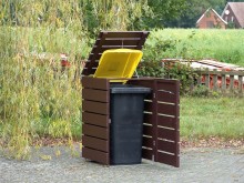 1er Mülltonnenbox 240 L / Oberfläche: Schokoladenbraun