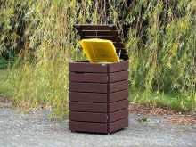 1er Mülltonnenbox 240 L / Oberfläche: Schokoladenbraun