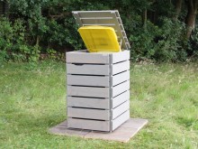 1er Mülltonnenbox / Mülltonnenverkleidung 240 L, Oberfläche: Transparent Grau