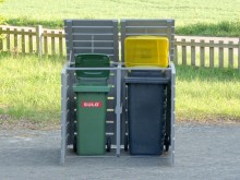 2er Mülltonnenbox / Mülltonnenverkleidung 240 L, für 120 & 240 L Mülltonnen, Oberfläche: Transparent Grau