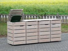 4er Mülltonnenbox / Mülltonnenverkleidung 120 L, Oberfläche: Transparent Grau