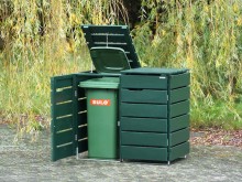 2er Mülltonnenbox / Mülltonnenverkleidung 120 L, Oberfläche: Moosgrün