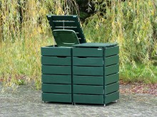 2er Mülltonnenbox / Mülltonnenverkleidung 120 L, Oberfläche: Tannengrün
