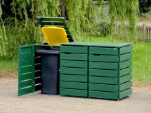 3er Mülltonnenbox / Mülltonnenverkleidung 240 L, Oberfläche: Moosgrün