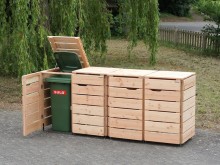 4er Mülltonnenbox / Mülltonnenverkleidung 120 L, Oberfläche: Natur