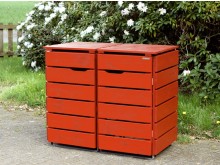 2er Mülltonnenbox / Mülltonnenverkleidung 120 L, Oberfläche: Nordisch Rot