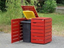 2er Mülltonnenbox / Mülltonnenverkleidung 240 L, Oberfläche: Nordisch Rot