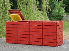 4er Mülltonnenbox / Mülltonnenverkleidung 240 L, Oberfläche: Nordisch Rot