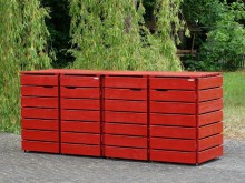 4er Mülltonnenbox / Mülltonnenverkleidung 120 L, Oberfläche: Nordisch Rot