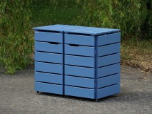 2er Mülltonnenbox / Mülltonnenverkleidung 120 L, Oberfläche: Taubenblau