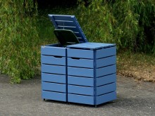2er Mülltonnenbox / Mülltonnenverkleidung 120 L, Oberfläche: Taubenblau