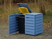 2er Mülltonnenbox / Mülltonnenverkleidung 240 L, Oberfläche: Taubenblau