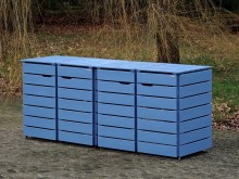 4er Mülltonnenbox / Mülltonnenverkleidung 120 L, Oberfläche: Taubenblau