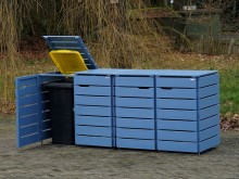 4er Mülltonnenbox / Mülltonnenverkleidung 240 L, Oberfläche: Taubenblau