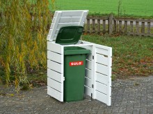 1er Mülltonnenbox / Mülltonnenverkleidung 120 L, Oberfläche: Weiß