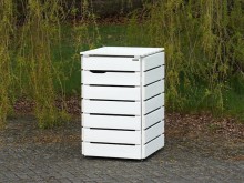 1er Mülltonnenbox / Mülltonnenverkleidung 240 L, Oberfläche: Weiß