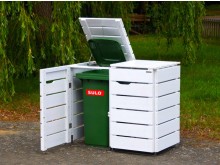 2er Mülltonnenbox / Mülltonnenverkleidung 120 L, Oberfläche: Weiß