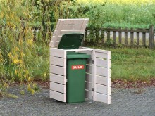 1er Mülltonnenbox / Mülltonnenverkleidung 120 L, Oberfläche: Transparent Weiß