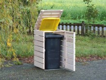 1er Mülltonnenbox / Mülltonnenverkleidung 240 L, Oberfläche: Transparent Weiß