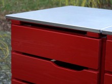 1er Mülltonnenbox / Mülltonnenverkleidung 240 L, Oberfläche: Nordisch Rot