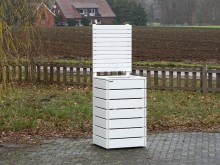 Pflanzkübel / Pflanzkasten mit Sichtschutz, Höhe Pflanzkasten: 115 cm / Gesamthöhe: 200 cm / Oberfläche: Weiß